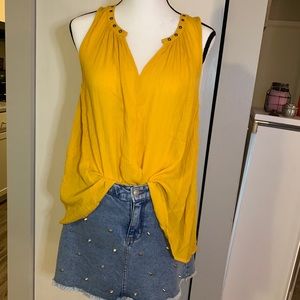 Mustard yellow studded tank